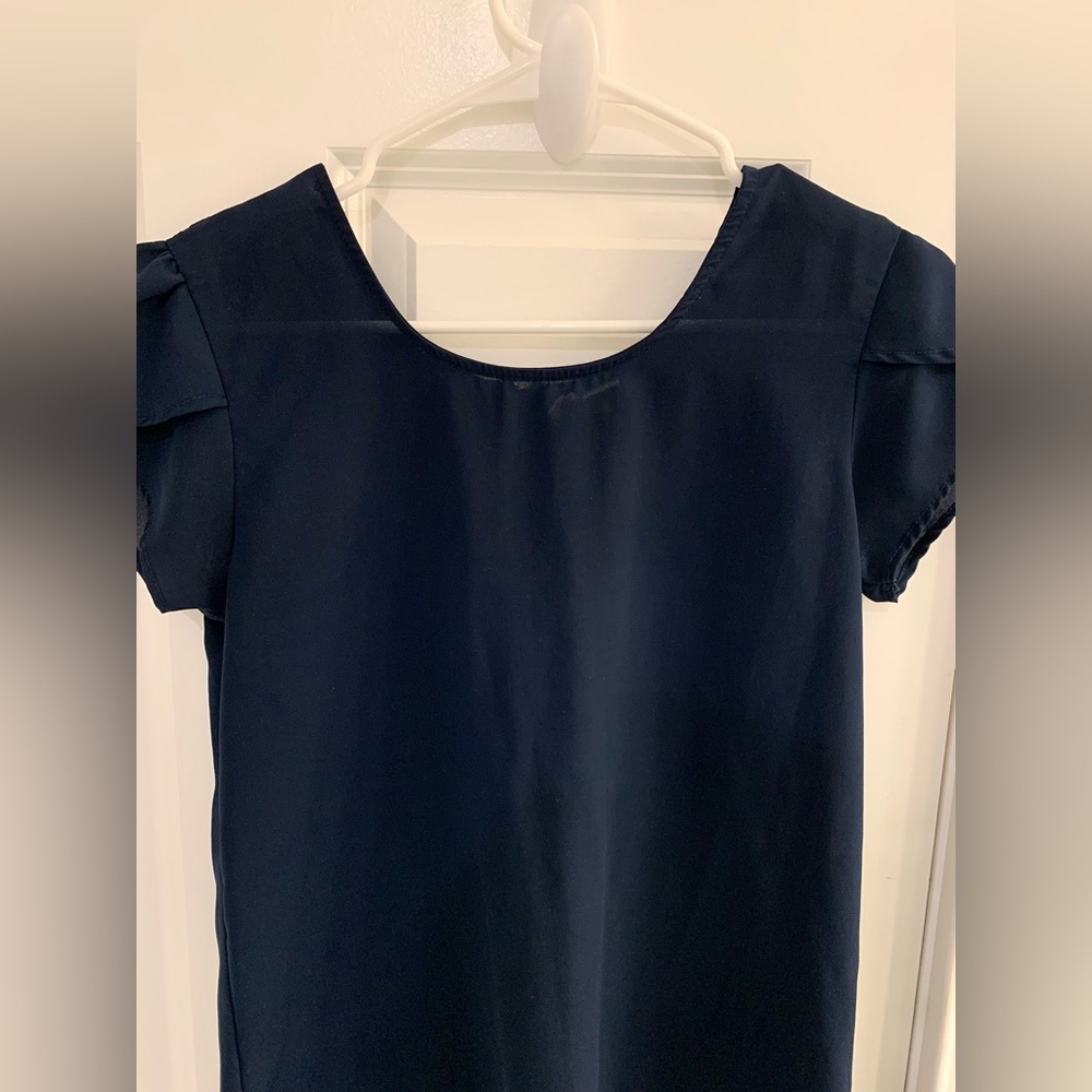 JAPNA • Indigo Blue Light Shortsleeved Blouse - Picture 3 of 9